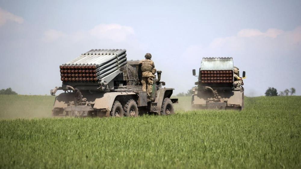 Ukrainiečių salvinės ugnies sistemos Rytų fronte. -- Ukrainos kariuomenė